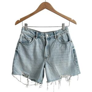 Dynamite Gabi Mid Thigh Cutoff Distressed Jean Shorts